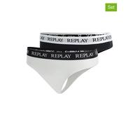 Replay Damen String 2er-Set, Black/White N171 (Mehrfarbig), M