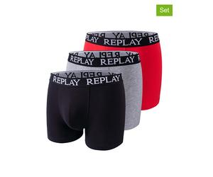 Replay Underwear 3er-Set: Boxershorts in Schwarz - Größe L | Herren Waesche