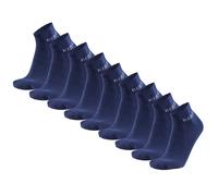 REPLAY Unisex Quarter Socken, 9er Pack - Kurzsocken, Baumwolle, Logo, einfarbig Dunkelblau 43-46