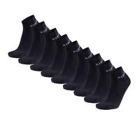 REPLAY Unisex Quarter Socken, 9er Pack - Kurzsocken, Baumwolle, Logo, einfarbig Schwarz 43-46