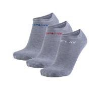 REPLAY Unisex Sneaker Socken, 3er Pack - Kurzsocken, Baumwolle, Logo, einfarbig, kurz Grau 43-46