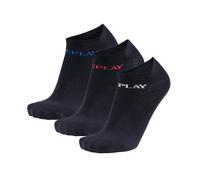 REPLAY Unisex Sneaker Socken, 3er Pack - Kurzsocken, Baumwolle, Logo, einfarbig, kurz Schwarz 39-42