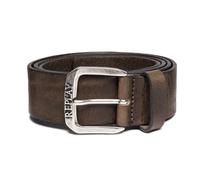 REPLAY Vintage Leather Belt W105 Faded Grey Mud