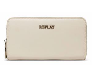 REPLAY Zip Around Wallet Optical White
