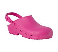 REPOSA Sanitär-Clogs Modell Max, professioneller Clog mit Zugband und Rutschfester Gummisohle SRC, anatomisches Fußbett, antistatisch und leicht, Fuchsia, 40 EU