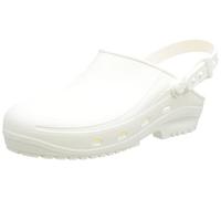 REPOSA Sanitär-Safe Clogs, professioneller Clog mit Stahlkappe und Rutschfester Gummisohle SRC, sterilisierbar im Autoklaven, verstellbares Band, anatomisch geformt, Weiß, 38 EU