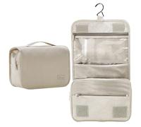 REPT Kulturtasche zum Aufhängen Kulturtasche Damen Kulturbeutel Herren Faltbarer Reise Kulturbeutel mit Tragegriff Waschbeutel für Camping Reisen für Kinder Frauen Mann-Beige