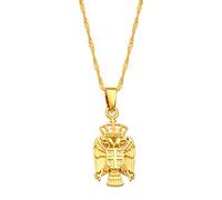 Republik Serbien Adler Anhänger Srbija Serbische Anhänger Halsketten Frauen Landkarte Frauen Mädchen Schmuck Karte Der Karte Flagge Anhänger / Textur 3D Mode Karte Mode Halskette Geschenke, Gold