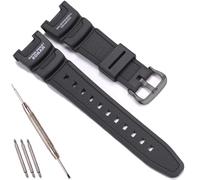 Resin Ersatzband Kompatibel mit Casio SGW-100 SGW100 SGW200 Herren Wasserdichtes Armband Armbanduhr Zubehör (Schwarze Schnalle)