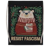 Resist Fascism Bear Christmas Unisex Sporttasche Schwarz Gym Sack Unisex Sport Bag Black Gym Sack