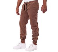 Reslad Chinohose Herren Jogging Jeans Chino Freizeithose Cargo-Hose Jogginghose RS-2084 Braun W36