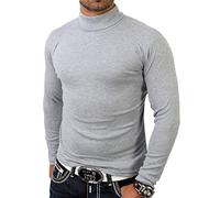 Reslad Herren Rollkragen Pullover RS-1088 Grau M