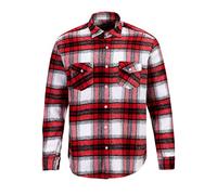 Reslad Holzfällerhemd Hemd Herren kariert Vintage Karo-Hemd Flanellhemd Männer Langarm Checked Flanell Shirt RS-7116 Rot-Schwarz L