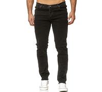 Reslad Jeans Herren Designer Slim Fit Basic Style Stretch Denim Jeanshose Männer Jeans Herren-Hose RS-2092 Schwarz W30 / L32
