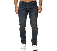 Reslad Jeans Herren Slim Fit Basic Herren-Hose Jeanshose Männer Jeans Hosen Stretch Denim RS-2091 Dunkelblau W30 / L32