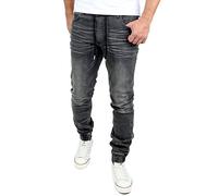 Reslad Jogging Jeans Used Look Jeans-Herren Slim Fit Jogging-Hose Jogger RS-2073 Schwarz S