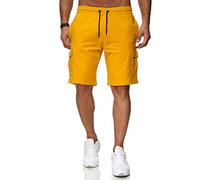 Reslad Kurze Hose Herren Cargo Bermuda Shorts Jogginghose Sport-Hose RS-5069 (2XL, Gelb)