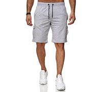 Reslad Kurze Hose Herren Cargo Bermuda Shorts Jogginghose Sport-Hose RS-5069 Grau S