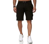 Reslad Kurze Hose Herren Cargo Bermuda Shorts Jogginghose Sport-Hose RS-5069 Schwarz L
