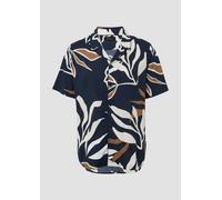 Resort Fit: Gemustertes Kurzarmhemd aus Viskosemix XXL blau 2160380.59A3.XXL