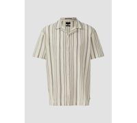Resort Fit: Kurzarmhemd mit Strukturstreifen XS creme|schwarz 2170250.10G0.XS