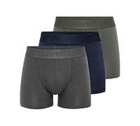 Resteröds - Retroshorts 'Gunnar' - Herren - 3-Pack - Enganliegende Boxershorts aus Viskose (aus Bambus-Cellulose) - FSC Zerifiziert - Grau/Navy/Olive, S