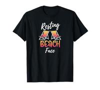 Resting Beach Face and Beach Chairs Funny Resting Beach Face T-Shirt