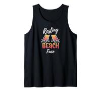 Resting Beach Face and Beach Chairs Funny Resting Beach Face Tank Top