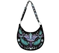 Restyle - Zauberwald - Magical Herbal Gothic Damen Hobo-Tragetasche, heidnische Hexe, Schwarz