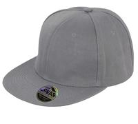 Result Headwear Bronx Original Flat Peak Snap Back Cap - Dark Grey - ONE SIZE