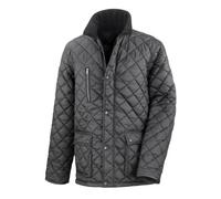 Result Cheltenham Herren Steppjacke mit Fleece-Innenfutter, wasserabweisend, Winddicht (M) (Schwarz)