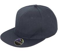 Result Core Bronx Original Flat Peak Slapback Cap verstellbar Hip Hop Bboy Hat Gr. Einheitsgröße, Schwarz