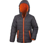 Result Gefütterte Kinder-Steppjacke Core RT233Y Schwarz/Orange XL (152)