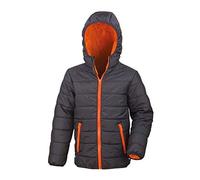 Result Gefütterte Kinder-Steppjacke RT233J Schwarz/Orange XS (104)