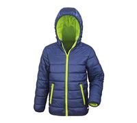 Result - Gefütterte Kinder Steppjacke/Navy/Lime, M (128)
