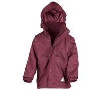Result Genuine Recycled Kinder Junior Regenjacke Winterjacke Fleece gefüttert Burgundy XXS(2-3 Jahre)