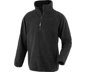 Result Genuine Recycled Kinder Microfleece Pullover 1/4 Zip Sweatshirt R905J black L