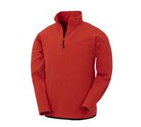 Result Genuine Recycled Recycelter Fleecepullover Troyer Unisex Damen / Herren Rot L
