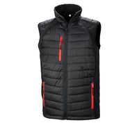 Result Genuine Recycled Reduzierte Herren Weste Steppweste Atmungsaktiv Wasserabweisend Bodywarmer röße 4XL Wattiert Padded Übergangsweste Schwarz/Rot M