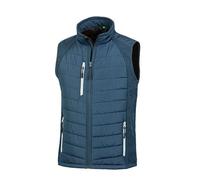 Result Genuine Recycled Reduzierte Herren Weste Steppweste Atmungsaktiv Wasserabweisend Bodywarmer röße 4XL Wattiert Padded Übergangsweste Navy/Grau XS