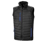 Result Genuine Recycled Reduzierte Herren Weste Steppweste Atmungsaktiv Wasserabweisend Bodywarmer röße 4XL Wattiert Padded Übergangsweste Schwarz/Royal M