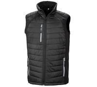 Result Genuine Recycled Reduzierte Herren Weste Steppweste Atmungsaktiv Wasserabweisend Bodywarmer röße 4XL Wattiert Padded Übergangsweste Schwarz/Grau 3XL
