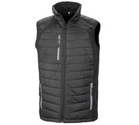 Result Genuine Recycled Reduzierte Herren Weste Steppweste Atmungsaktiv Wasserabweisend Bodywarmer röße 4XL Wattiert Padded Übergangsweste Schwarz/Schwarz 4XL
