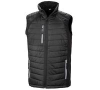 Result Genuine Recycled Reduzierte Herren Weste Steppweste Atmungsaktiv Wasserabweisend Bodywarmer röße 4XL Wattiert Padded Übergangsweste Schwarz/Grau XS