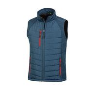 Result Genuine Recycled Herren Weste Steppweste Atmungsaktiv Wasserabweisend Bodywarmer bis Größe 4XL Wattiert Padded Übergangsweste Navy/Rot 4XL