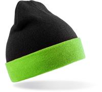 Result Genuine Recycled Unisex Strickmütze 'Black Compass' Beanie RC930X black/lime one size