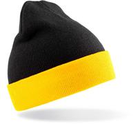 Result Genuine Recycled Unisex Strickmütze 'Black Compass' Beanie RC930X black/yellow one size