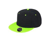 Result Headwear - Bronx Original Flat Peak Snapback Dual Colour Cap Black - Gr. - One Size