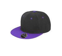 Result Headwear - Bronx Original Flat Peak Snapback Dual Colour Cap Black - Gr. - One Size