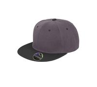 Result Headwear - Bronx Original Flat Peak Snapback Dual Colour Cap Heather Grey - Gr. - One Size